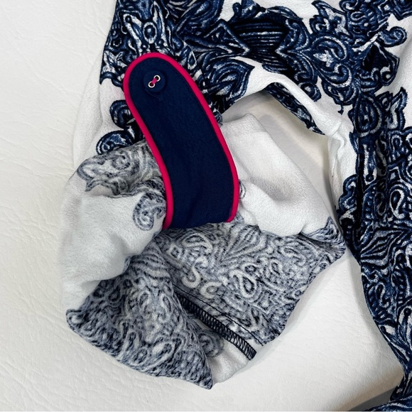 Soft Surroundings Printed Button Front Tunic Top Blue & White Size Medium - Picture 4 of 7